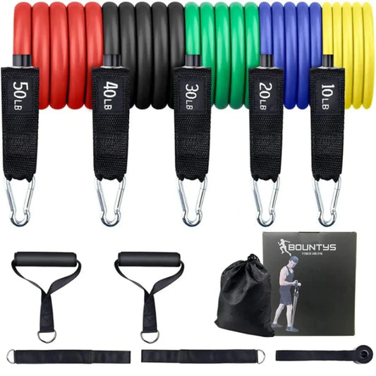 Kit 11 Peças de Elásticos Resistência Bountys® Treino Academia em Casa COMPRE E LEVE: PLANILHA DE TREINO 8 SEMANAS + VÍDEOS EXCLUSIVOS EXPLICATIVOS DE COMO USAR DE BRINDE.
